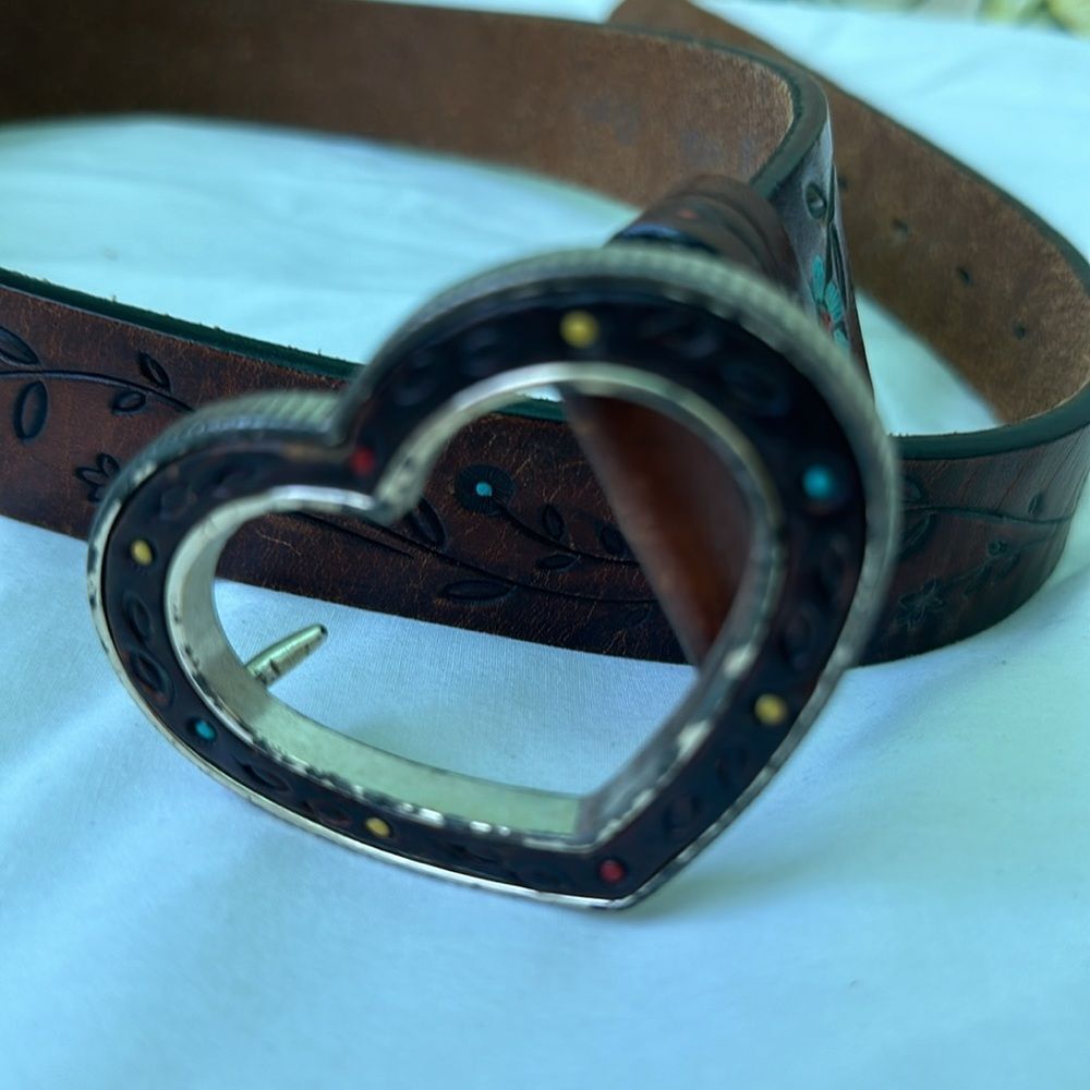 Vintage 1970’s Brown Leather Belt - Picture 3 of 5